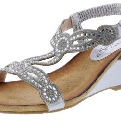 Patrizia Women's Shinning T-Strap Wedge Sandals