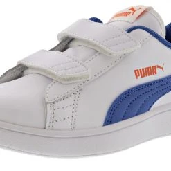 Puma Kids Smash V2 L V PS Leather Hook And Loop Shoes