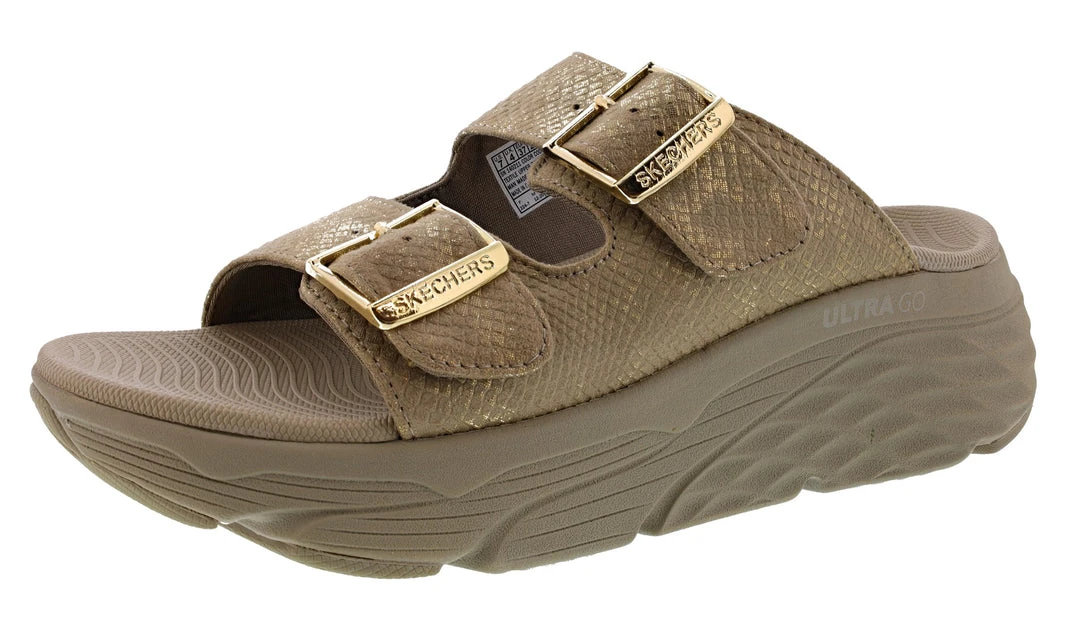 Skechers Women's Max Cushioning Thrive Dual Strap Slip On Sandals 1 Skechers Women's Max Cushioning Thrive Dual Strap Slip On Sandals