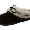 Clarks Of England Clarks Womens Winter Cozy Fur Easy On Lightweight Suede Slippers