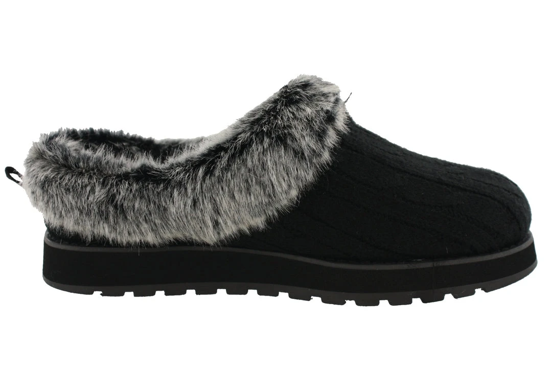 Skechers Women Medium Width Furry Cozy Open Back Slippers Ice Angel 2 Skechers Women Medium Width Furry Cozy Open Back Slippers Ice Angel