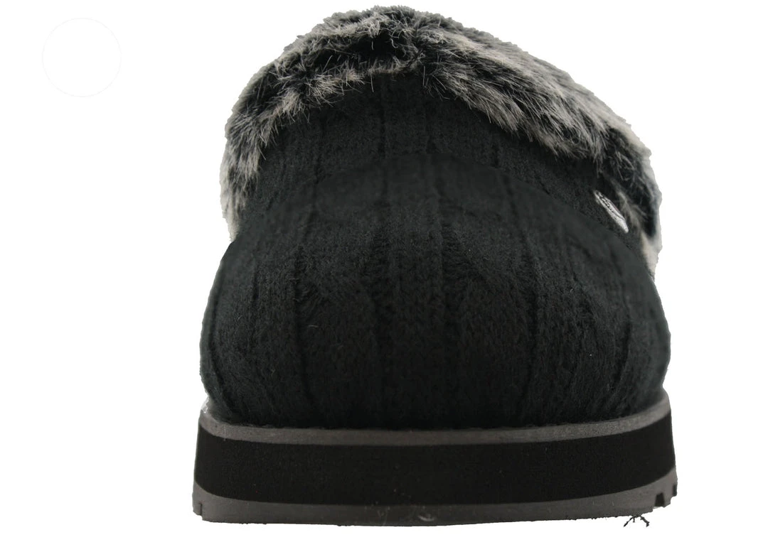 Skechers Women Medium Width Furry Cozy Open Back Slippers Ice Angel 3 Skechers Women Medium Width Furry Cozy Open Back Slippers Ice Angel