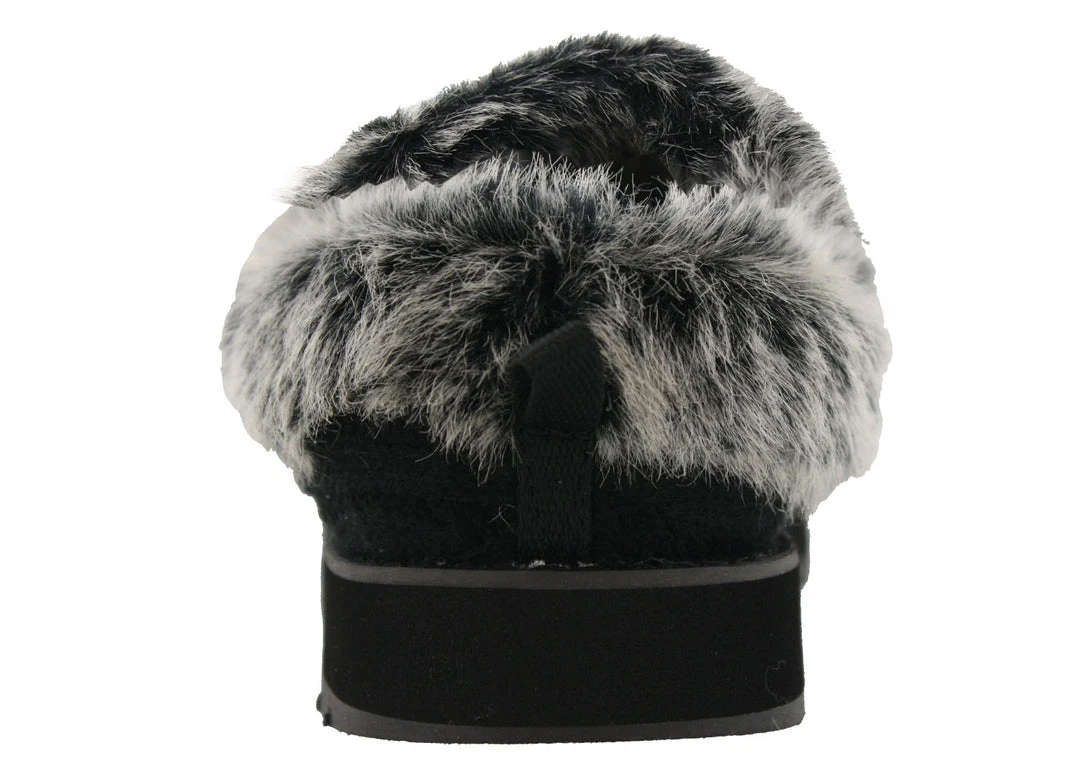 Skechers Women Medium Width Furry Cozy Open Back Slippers Ice Angel 4 Skechers Women Medium Width Furry Cozy Open Back Slippers Ice Angel