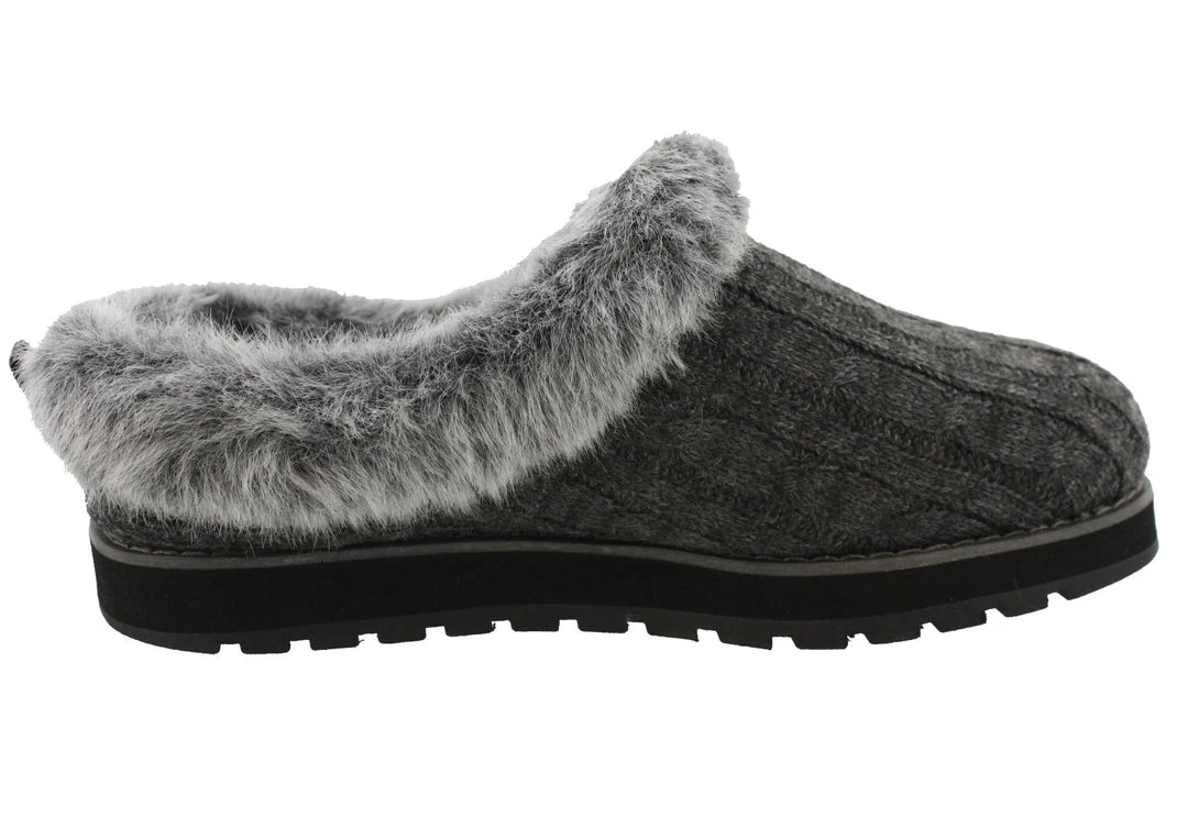 Skechers Women Medium Width Furry Cozy Open Back Slippers Ice Angel 7 Skechers Women Medium Width Furry Cozy Open Back Slippers Ice Angel