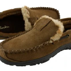 Clarks Of England Clarks Men Warm Cozy Easy On Slip On Moccasin Slippers Warren