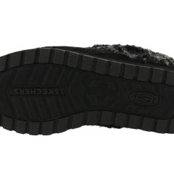 Skechers Women Wide Width Furry Cozy Open Back Slippers Ice Angel