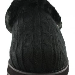 Skechers Women Wide Width Furry Cozy Open Back Slippers Ice Angel
